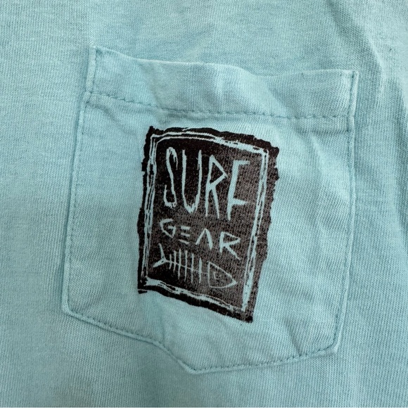 Vintage 90s Surf Gear T-Shirt Mens Medium Single Stitch Fish Nature Surfing Tee - Picture 6 of 13